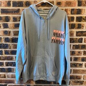 Retro Pink Floyd full zip hoodie, "live in new york city" graphic, Men's 1X